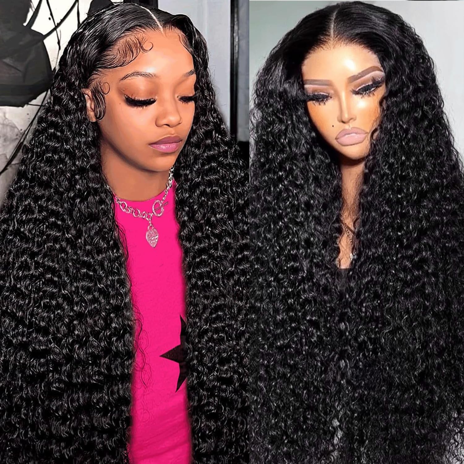 Cheetahbeauty Deep Wave 13X6 Hd Transparent Lace Front Wigs Human Hair