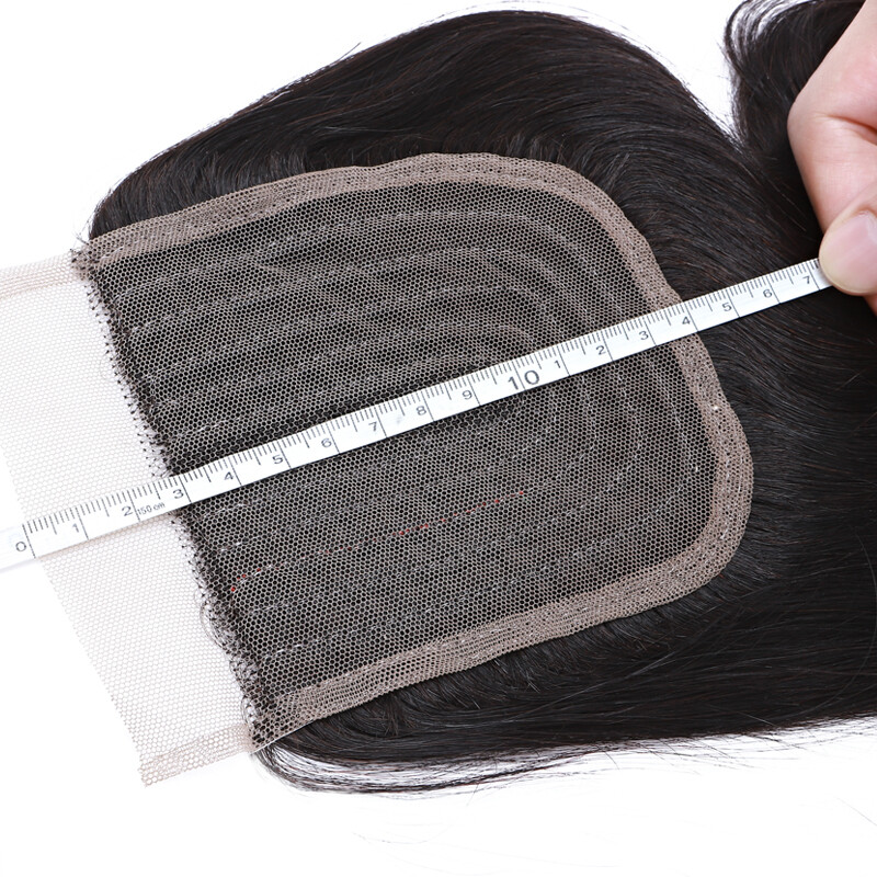 T Middle Part Lace Closure Brazilian 7A Virgin Human Hair Extensions Weft 8″-18″