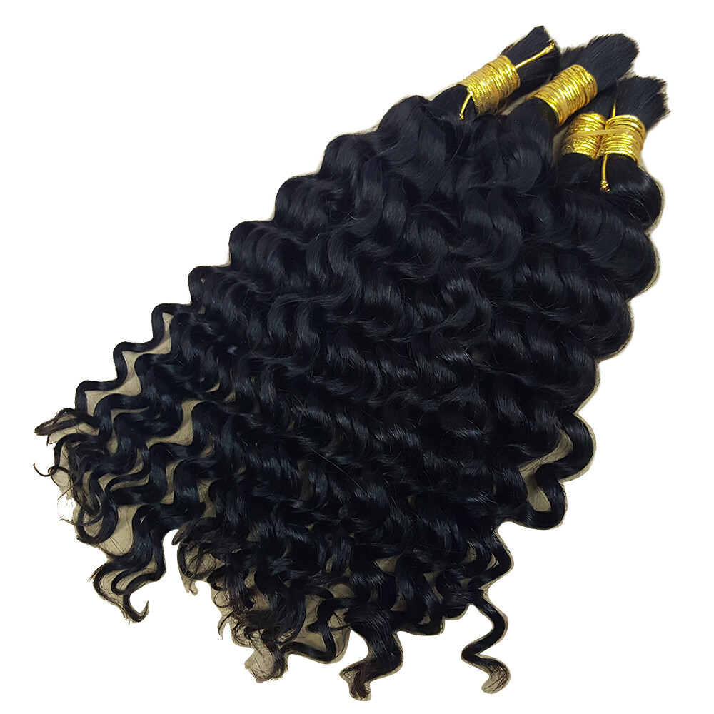 Bulk Braiding Hair Human Hair Micro Braids Brazilian Deep Wave Bulk Hair No Weft
