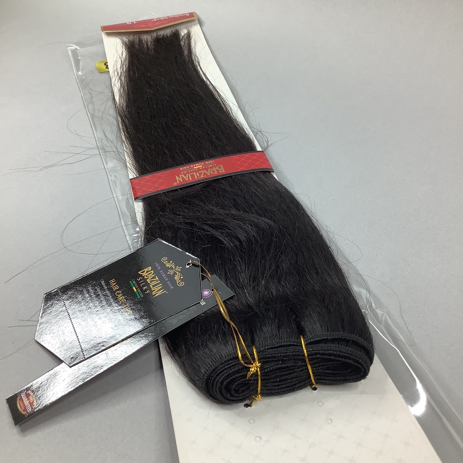 18” #1B Off Black Brazilian Silky Straight 100% Human Hair Extensions