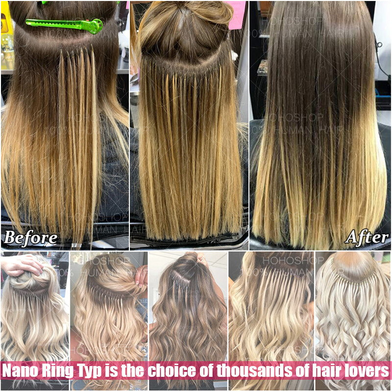 1G THICK Nano Ring 100% Remy Human Hair Extensions Nano Bead Microlink Highlight