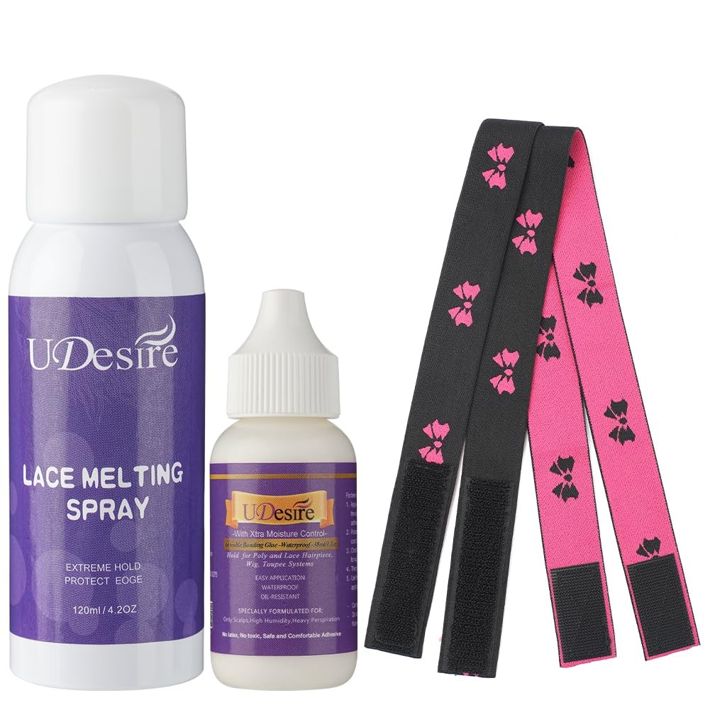 UDesire Lace Glue 1.3 Ounce, Waterproof, Extreme Hold, 4cmx0.8cm, White