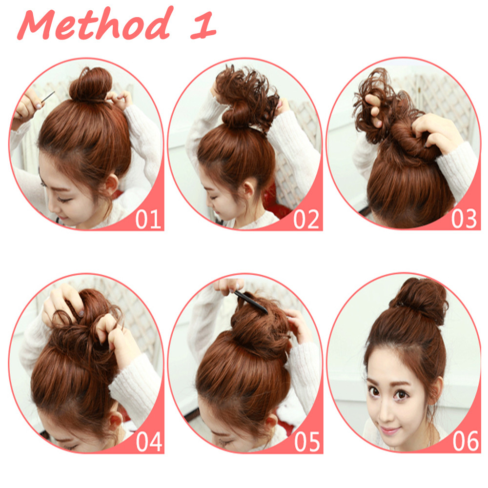 Synthetic Hair Elastic Scrunchie Bun Wrap For Wave Curly Hair Chignon Ponytail U