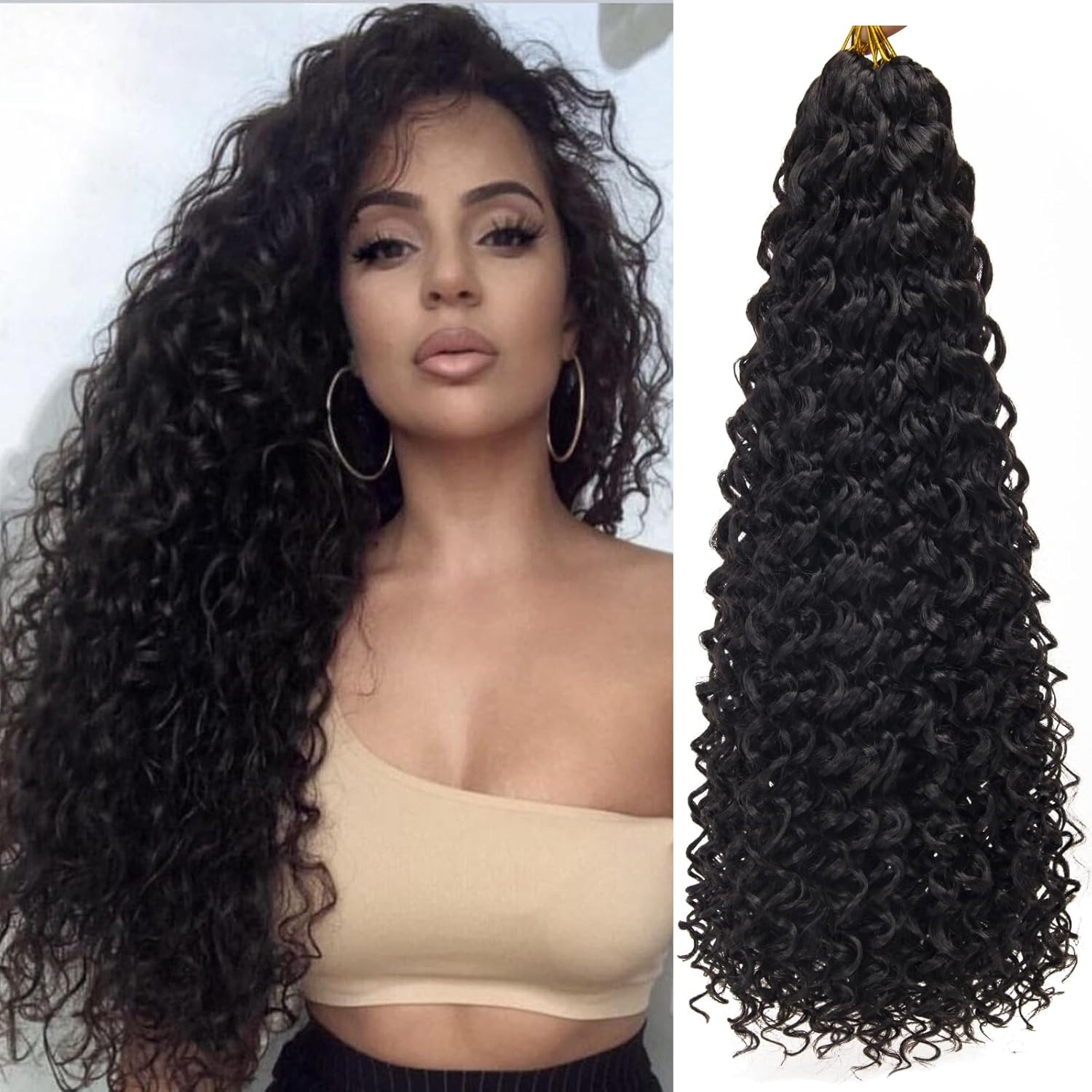 24inch YXCHERISHAIR 8 Packs Curly Crochet Hair Gogo Curl Crochet Hair for Black