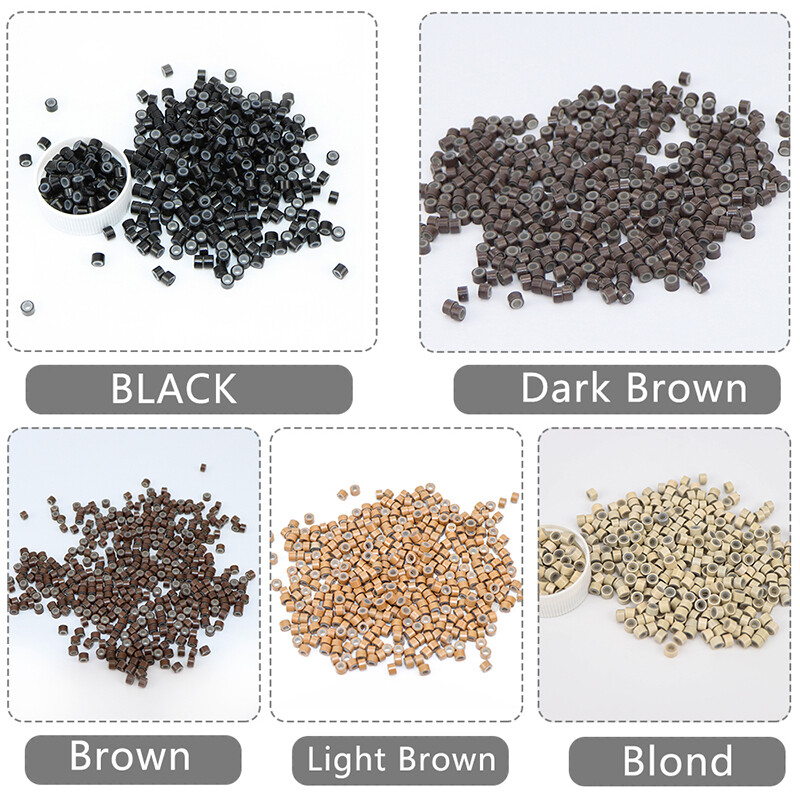 100-1000pcs silicone Micro beads rings for human hair extensions tool Micro Loop