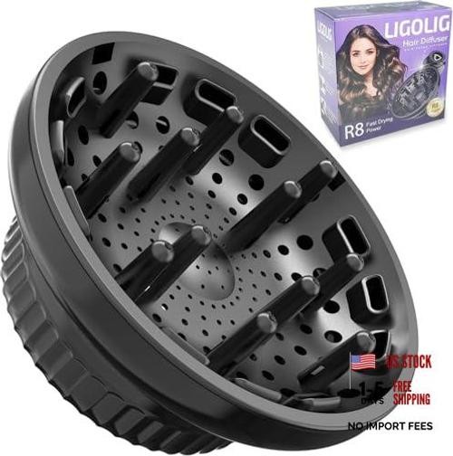LIGOLIG Hair Difuser Attachment Universal Diffuser for 1.4 Black