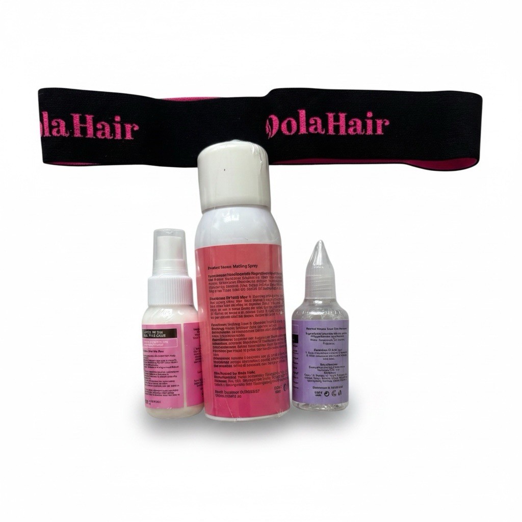 Dola Hair 4-Piece Lace Wig Install Kit – Glue + Melting Spray + Remover + Band