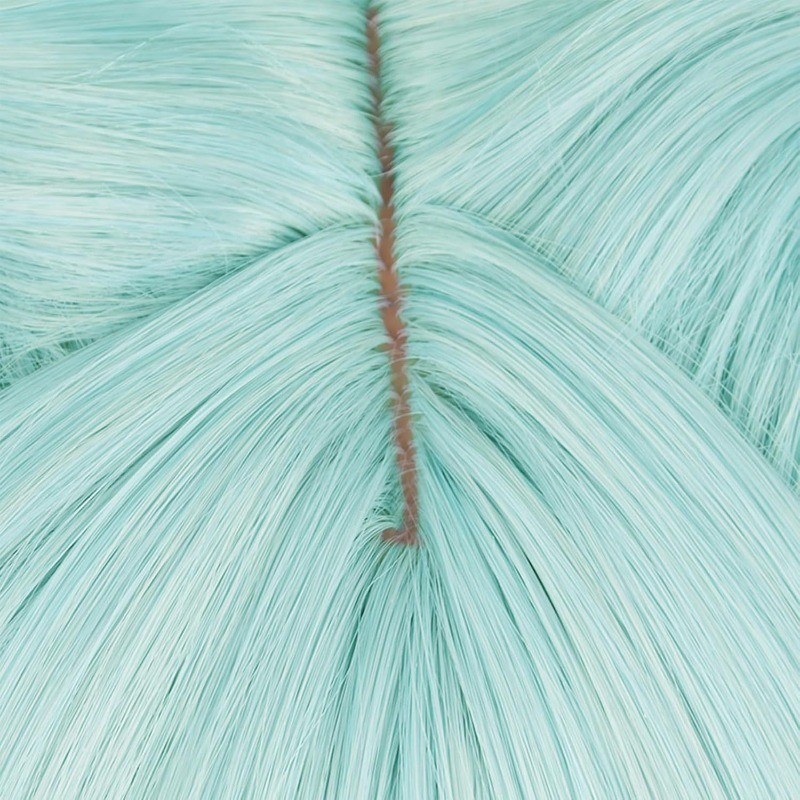 Women’s Wig Ladies Straight Hair Wig Long Gril Light Green Wig 80cm +Wig Cap