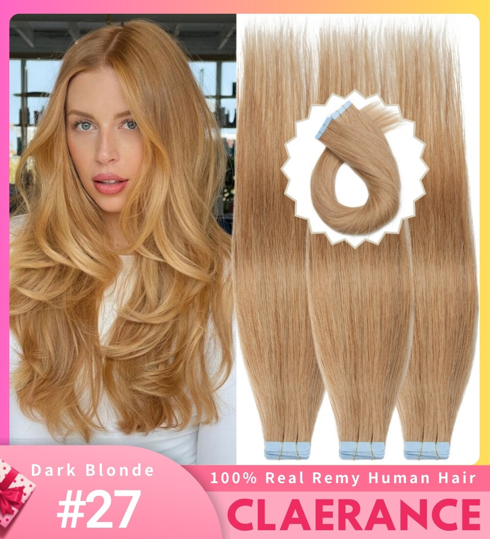 CLEARANCE Tape In Hair Extensions Full Head Skin Weft Remy Human Hair 60PCS 150G