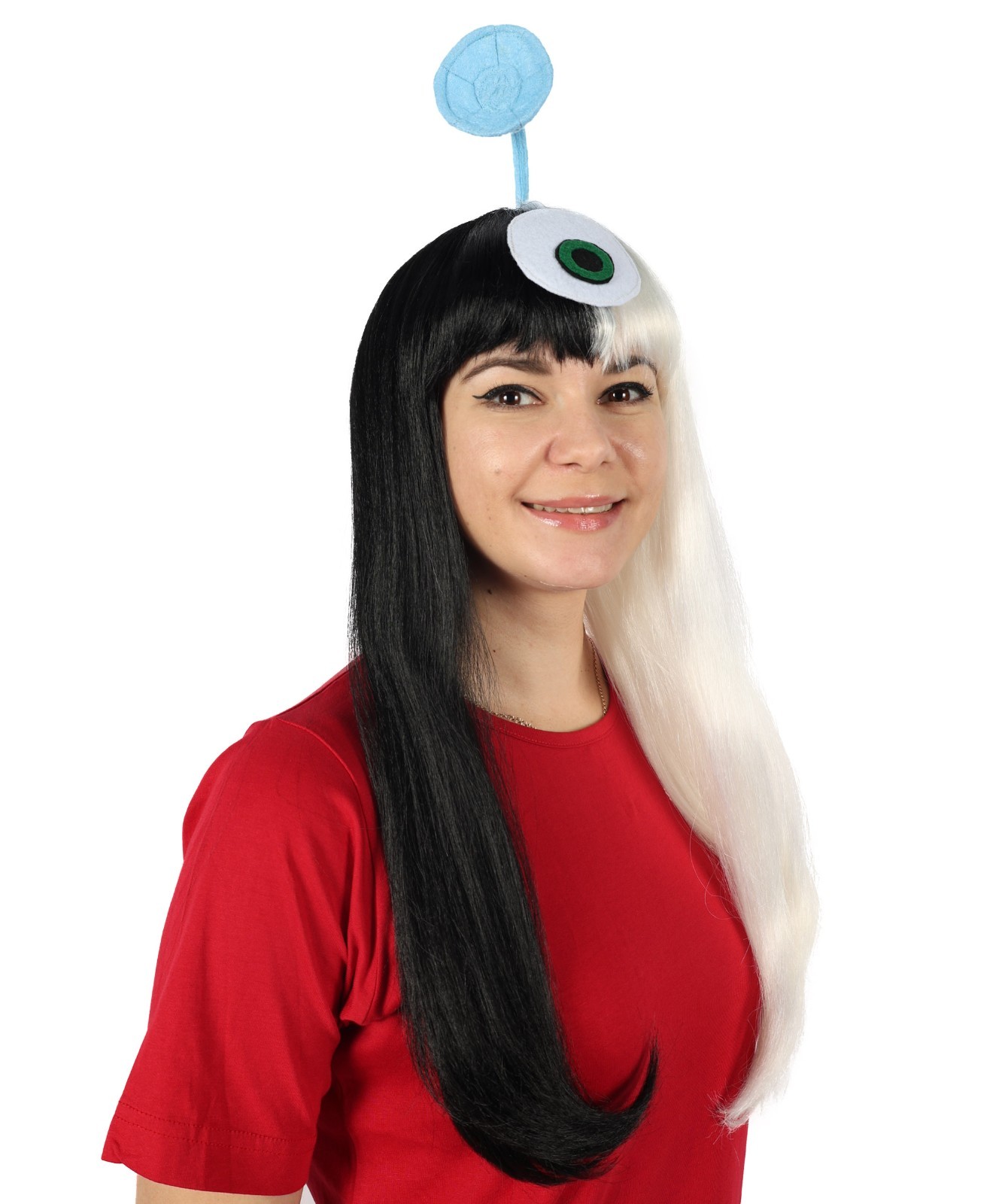 Women Aliens Wig with Antennae, TV/Movie Wigs , Premium Breathable Capless Cap