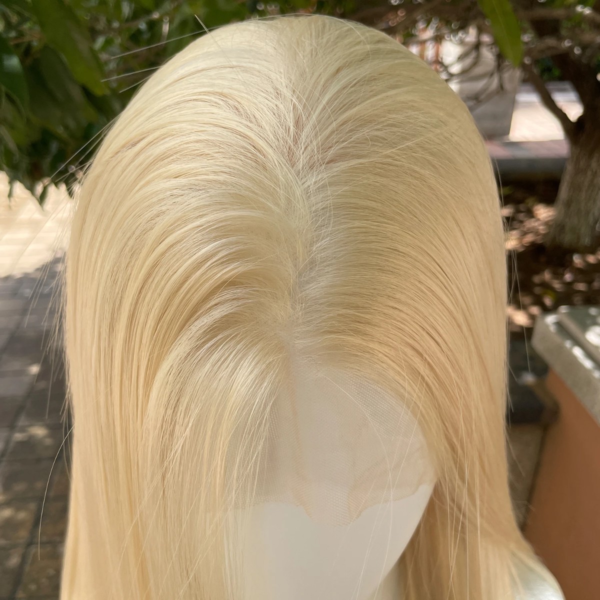 Natural Layered Frontal Lace Wigs Long Straight Blonde Heat Resistant Hair