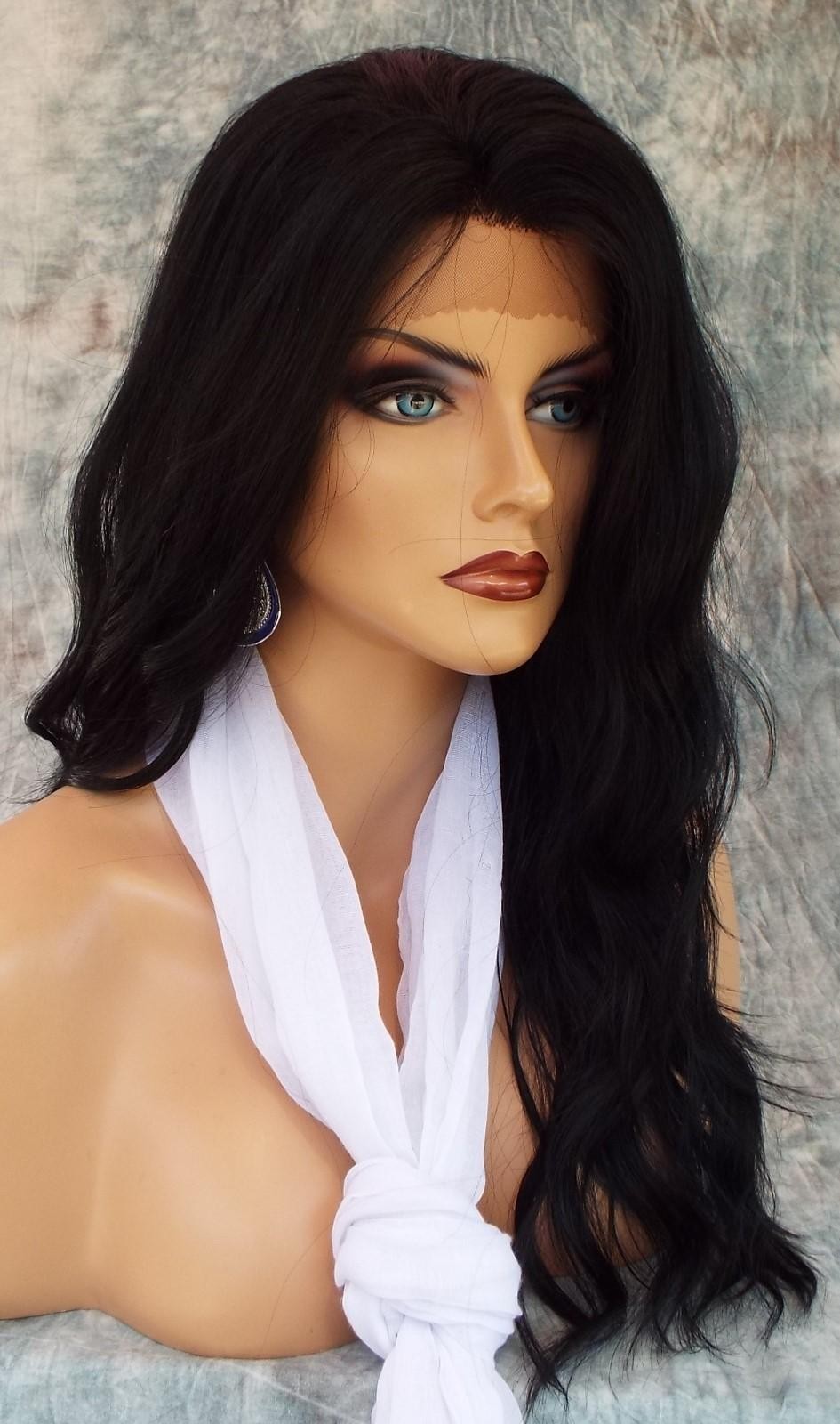 LACE FRONT HAND TIED EAR 2 EAR LACE HEAT FRIENDLY #1 SOFT BLACK WIG US SELL 117