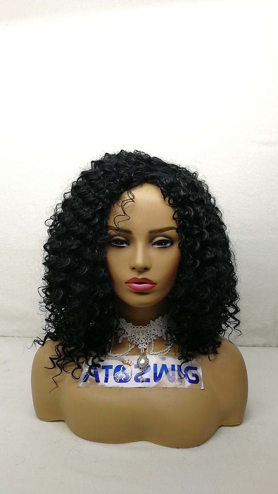 Short Afro Kinky Curly Bob Wig Black Synthetic Hair Wigs High Temperature Fiber