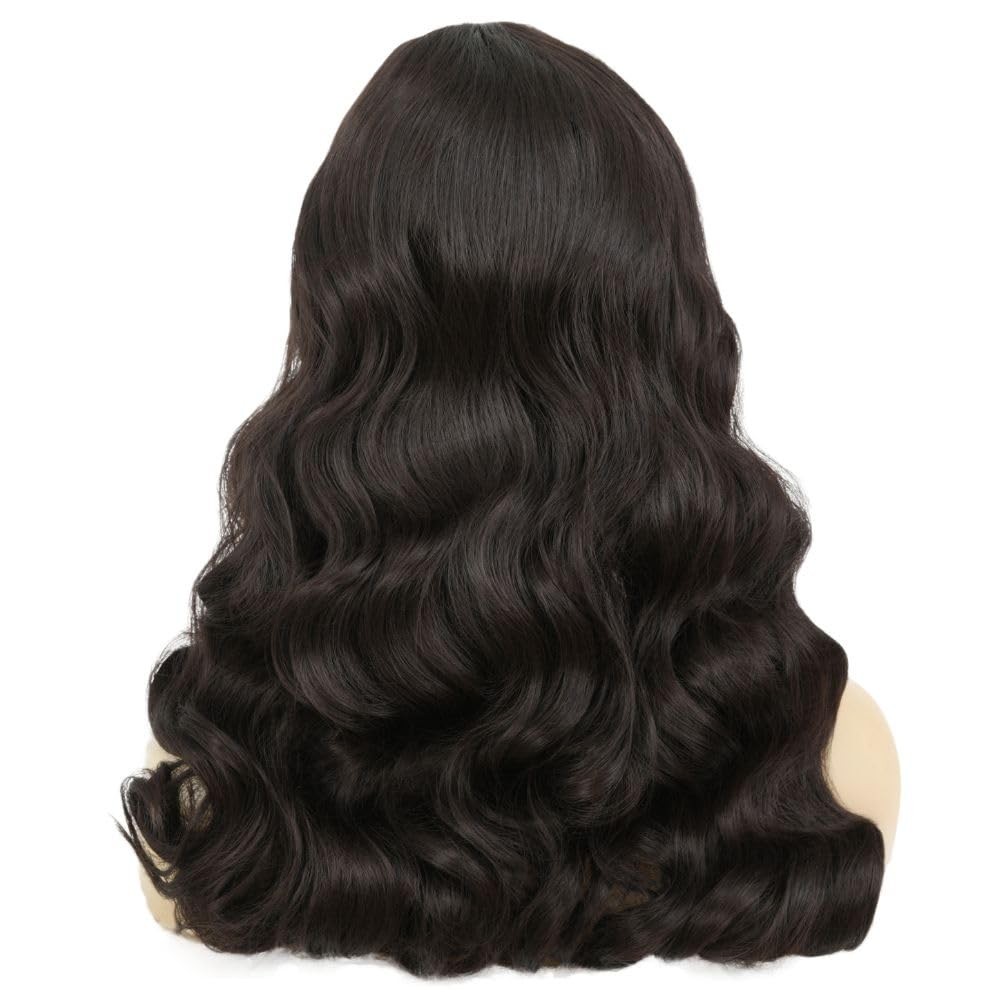 Long Black Curly Wavy Wig for Women Long Finger Wave Heat Resistant Fiber Syn…