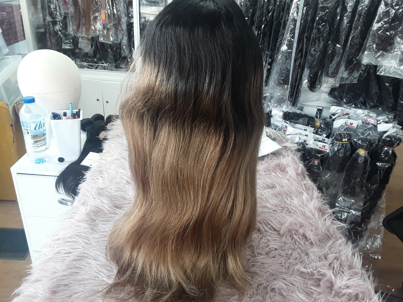 20INCH BRAZILIAN GLUELESS SILK BASE TOP FULL LACE WIG 180% DENSITY STRAIGHT 1/33