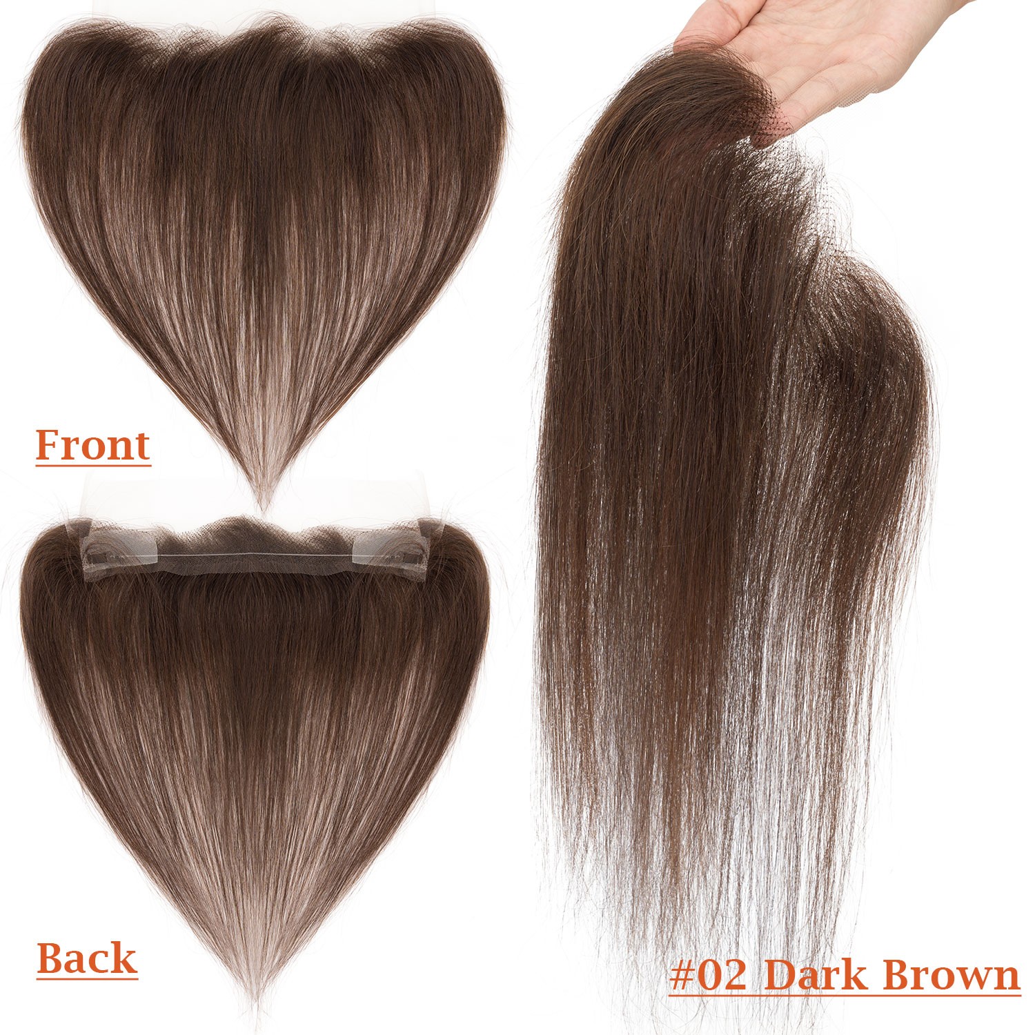WIRE FULL LACE HAND-TIED FRONT HAIRLINE HUMAN HAIR PATCHE Hairpiece Women Topper
