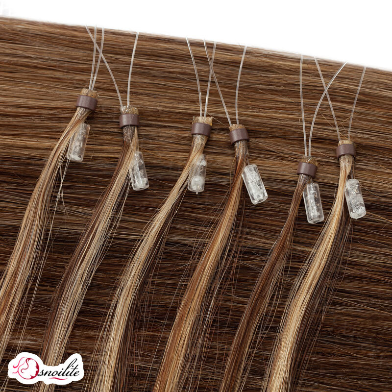200PCS Thick Micro Ring Loop Tip 100% Remy Human Hair Extensions Micro Bead Link