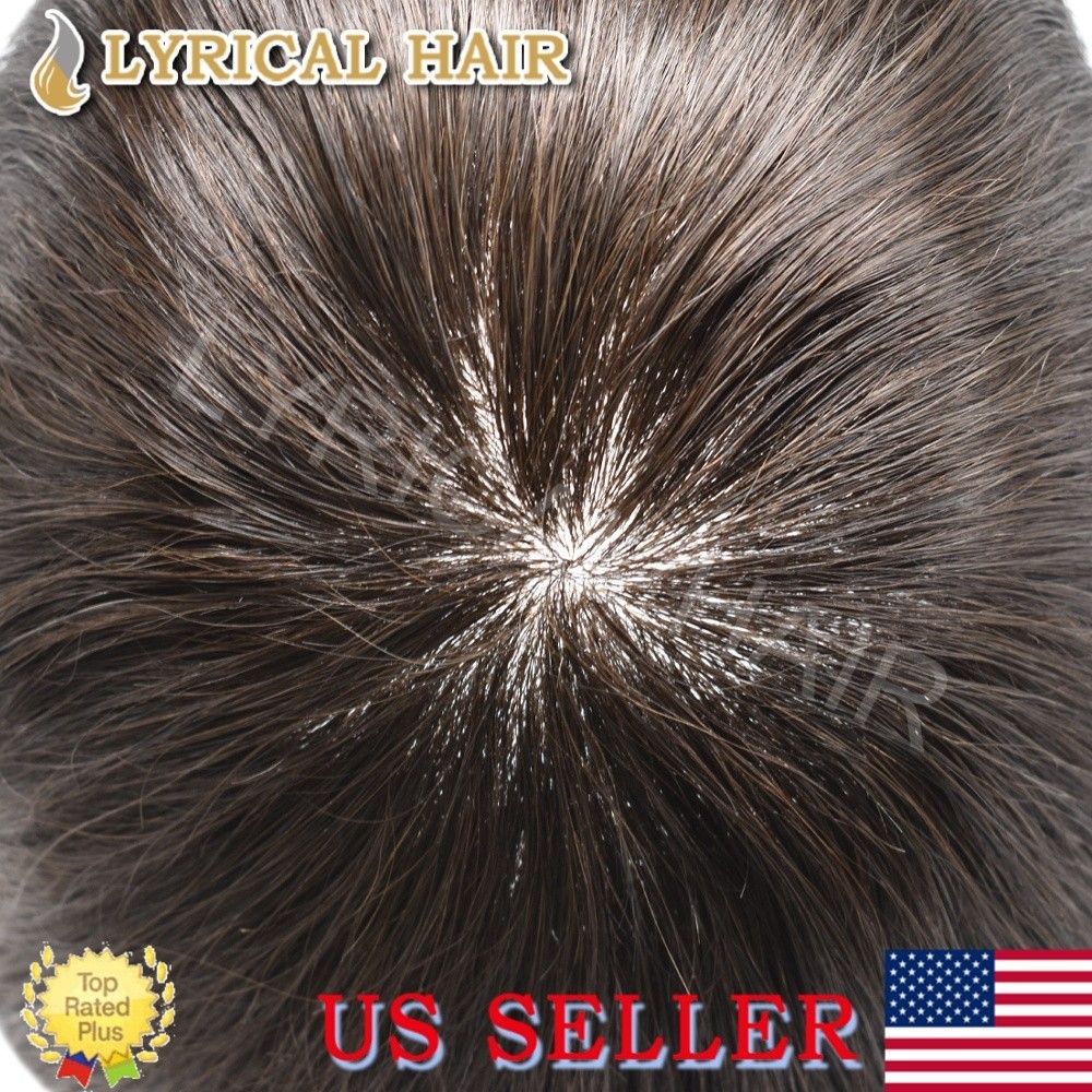 Mens Toupee Full PU Durable Thin Skin Real Human Hair Natural Men’s Hair System