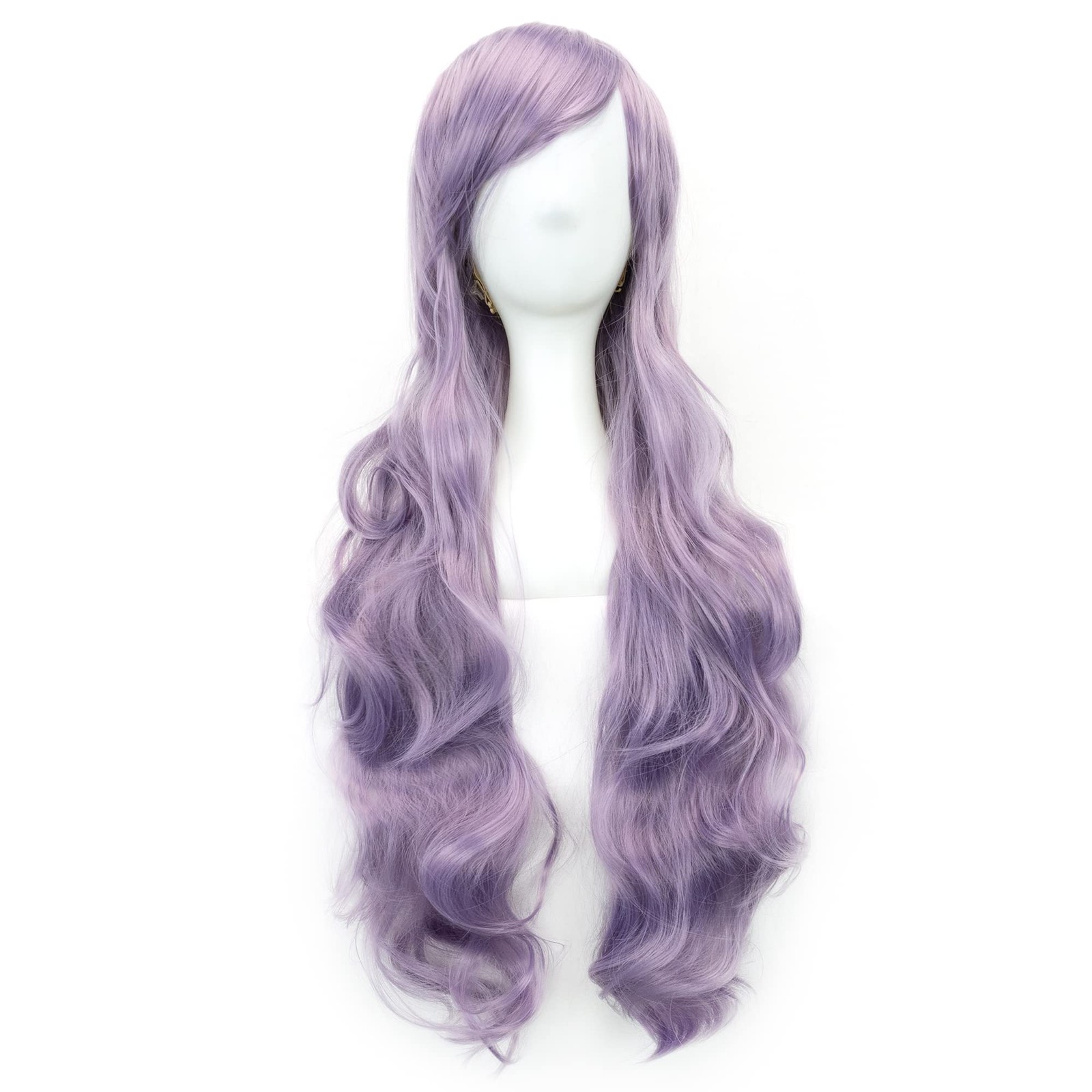 80cm Long Curly Natural Hair Cosplay Wig with Bangs Colorful Halloween Costum…