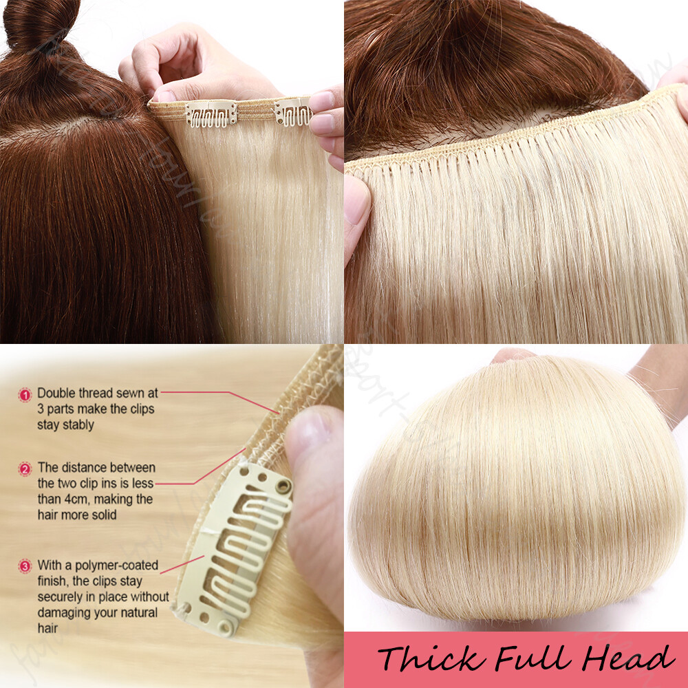 CLEARANCE Thick Double Weft 100% Human Hair Extensions Clip In Real Remy Hair US