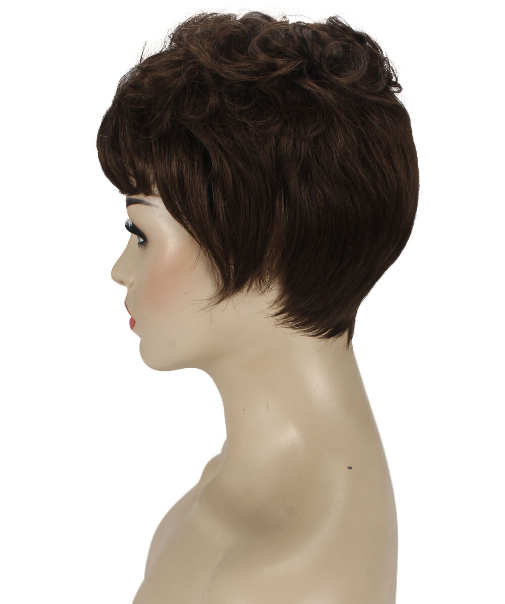 Veronica – Curly Kanekalon Synthetic Fiber Full Wig, 2-4.5 in, Medium Brown