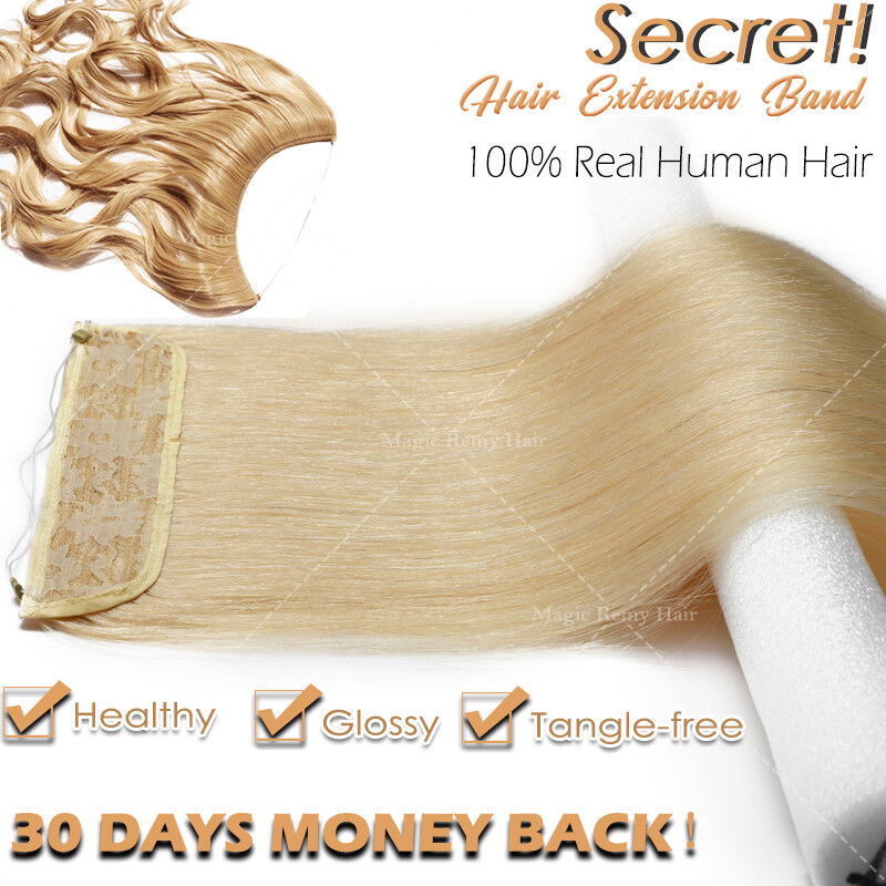 One Piece THICK Secret Wire No Clip In 100% Remy Human Hair Extensions Weft RW