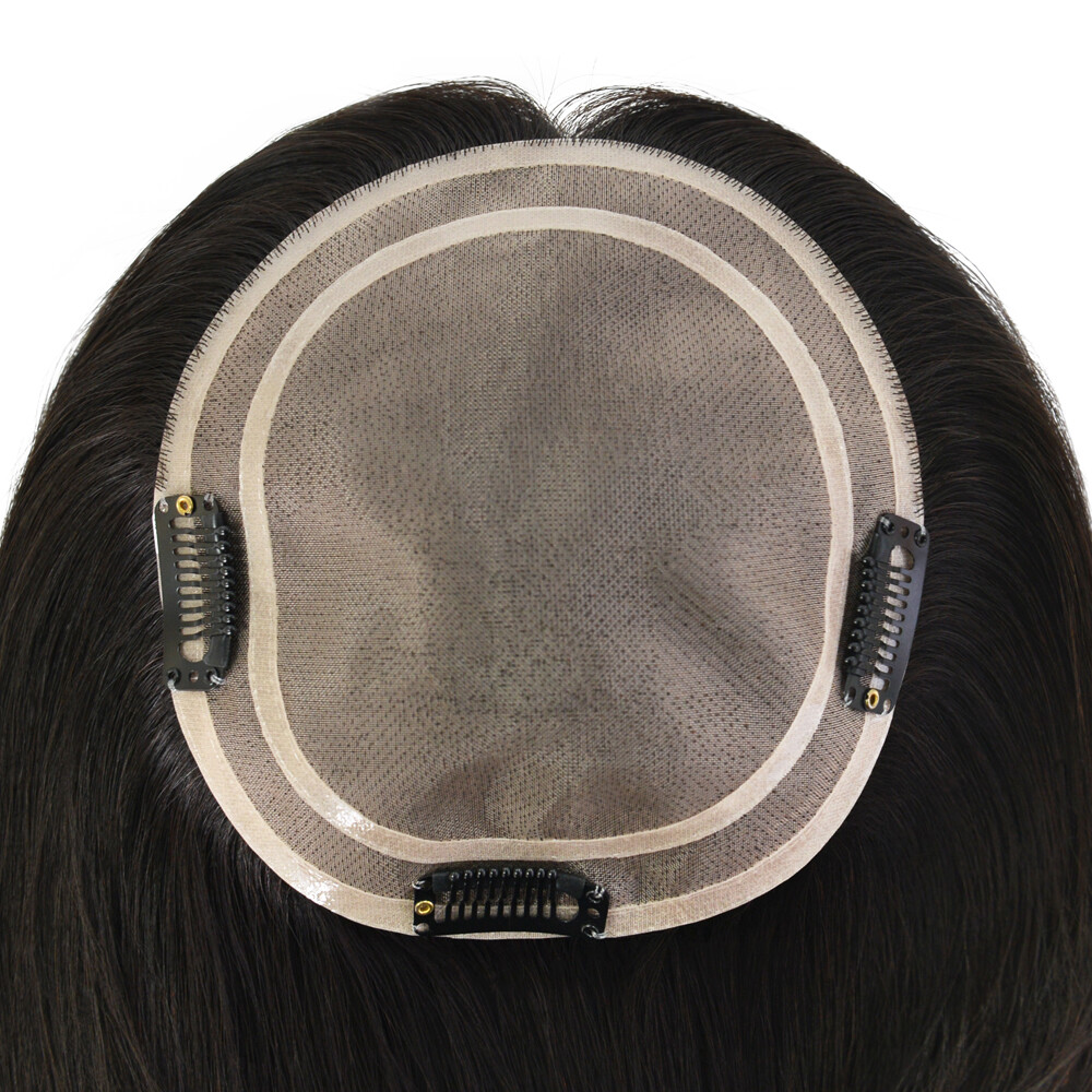 Women Human Hair Topper Top Pieces European Cuticle Remy Straight Hair TP04 16”