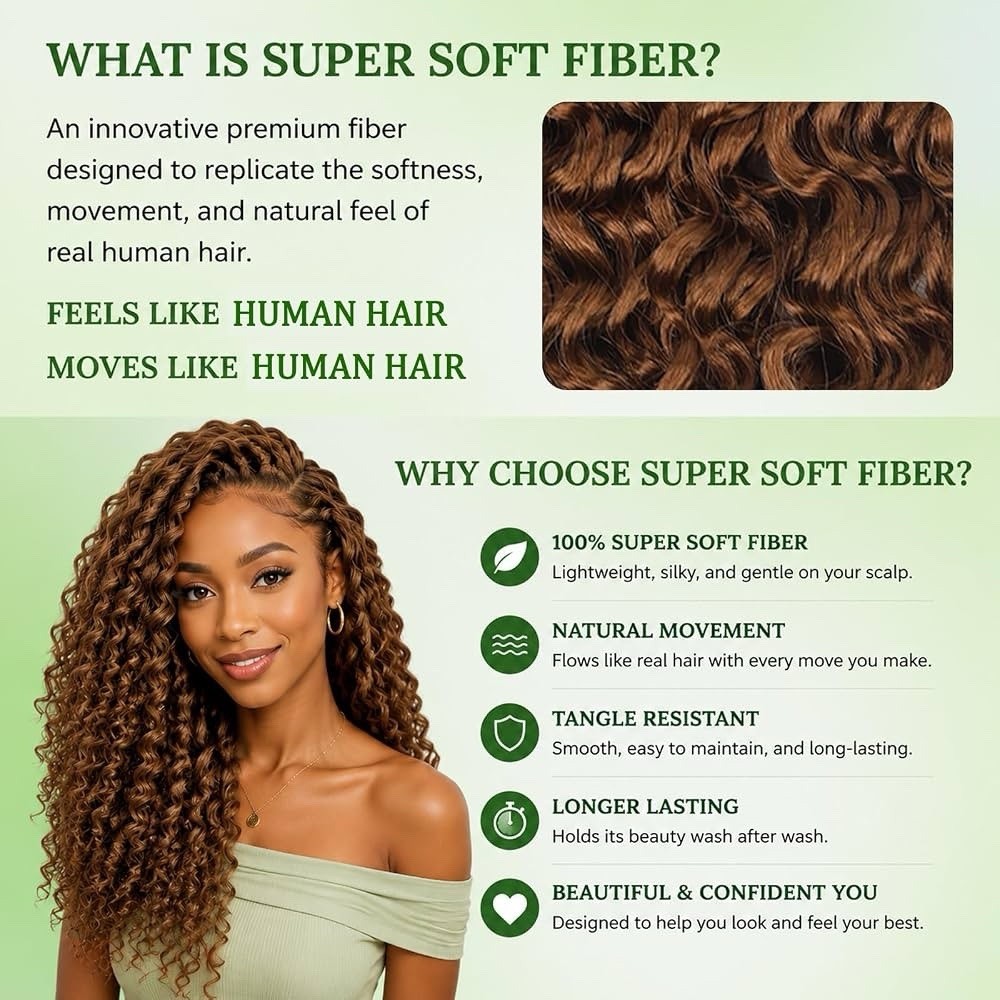 8 Packs Burmese Curly Crochet Hair 18 Inch Bohemian Knotless Pre-Separated #30
