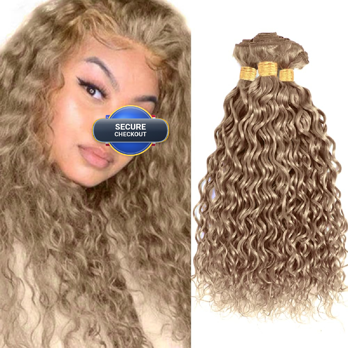 Ladrxadr Ash Blonde Bundles Human Hair Blonde Water Wave Bundles 18 20 22 Inch