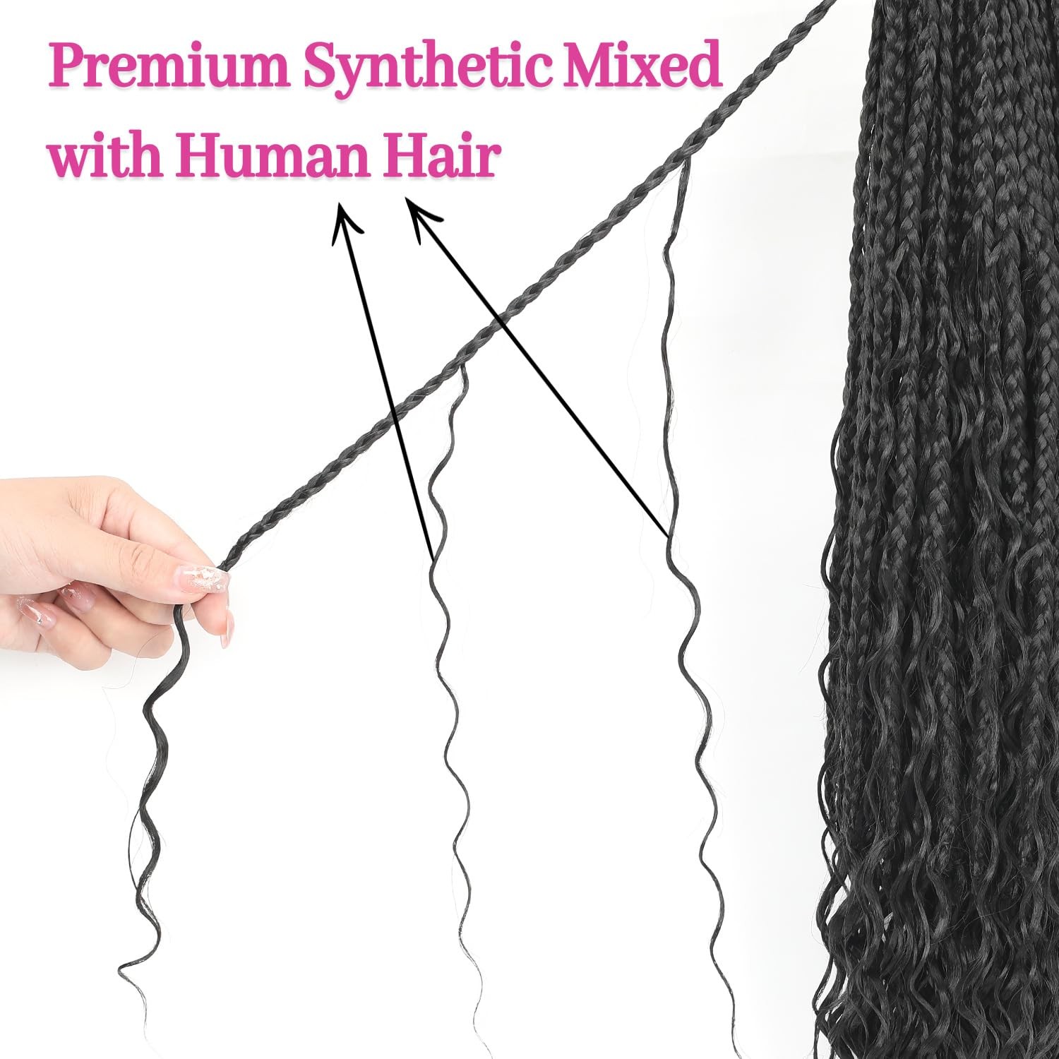 Boho Crochet Braids Human Hair 14 Inch Pre looped Goddess Box Crochet Hair with