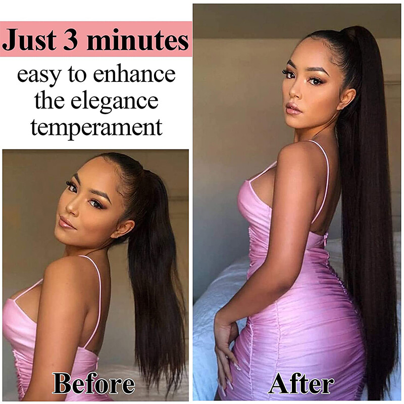 Thick Ponytail Wavy Clip In Hair Extension Ombre Extensions Fake Long Hair Piece