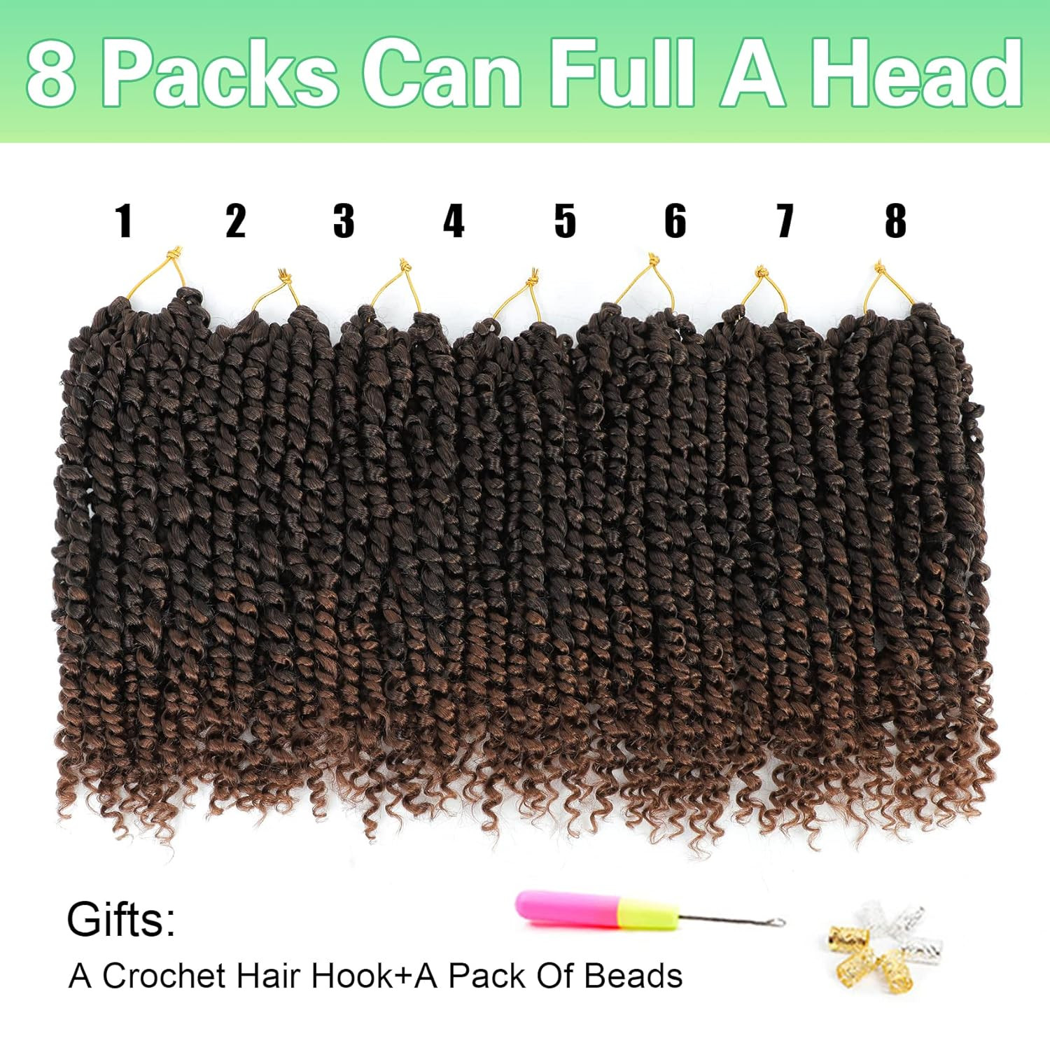 Passion Twist Crochet Hair 10Inch Passion Twist Hair 8 Packs Pre Looped Short Pa