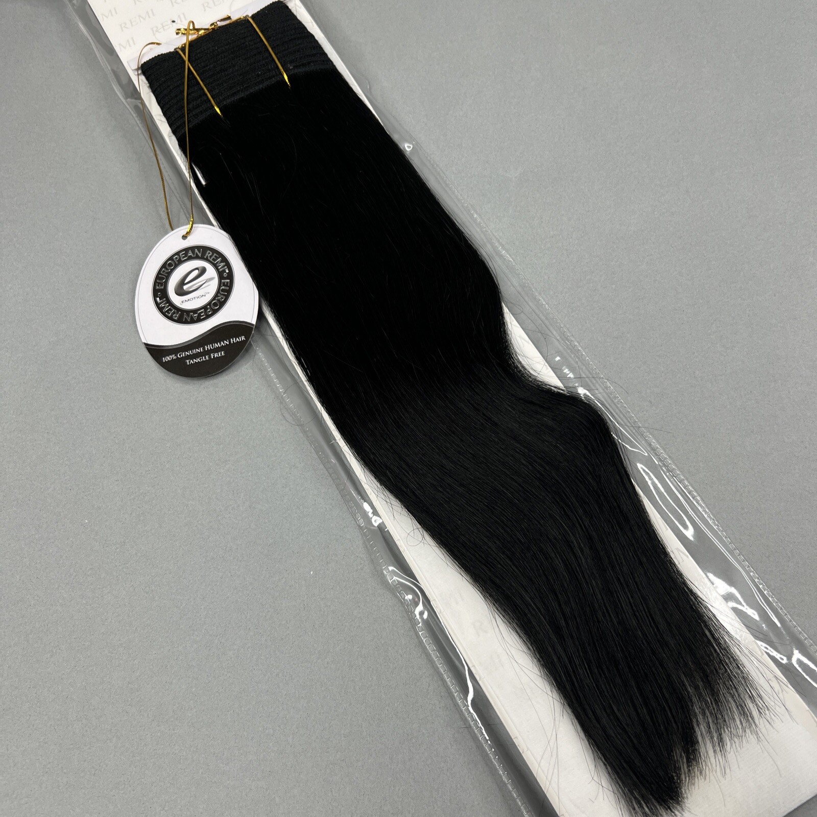 14” Straight #1 Jet Black European Remi 100% Human Hair Track Weft Extensions