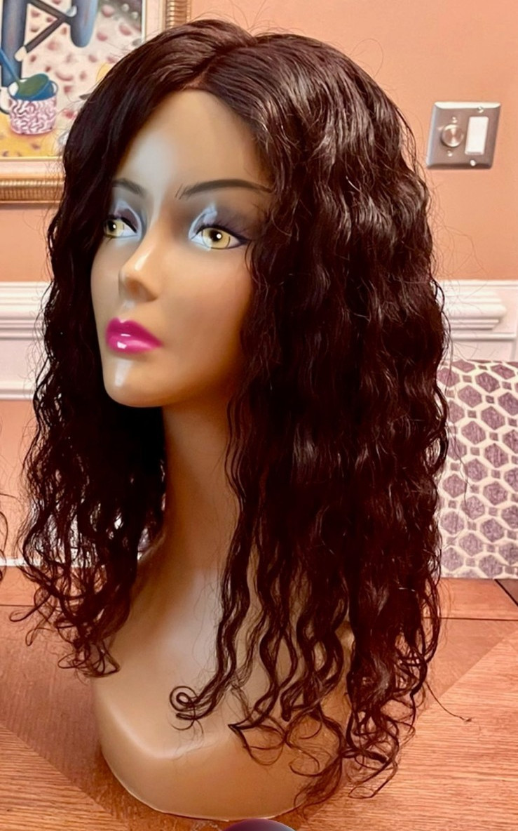 16″ Authentic Indian Curly Hair Wig, Natural Look