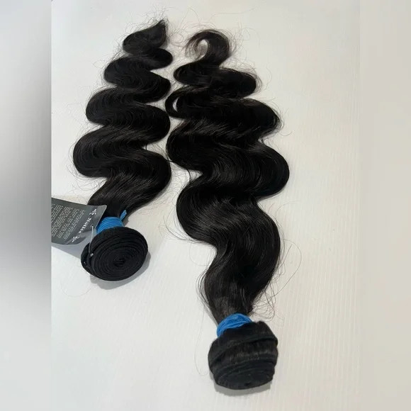22 inch body wave Brazilian 100% Human hair Natural black hair two Bundles