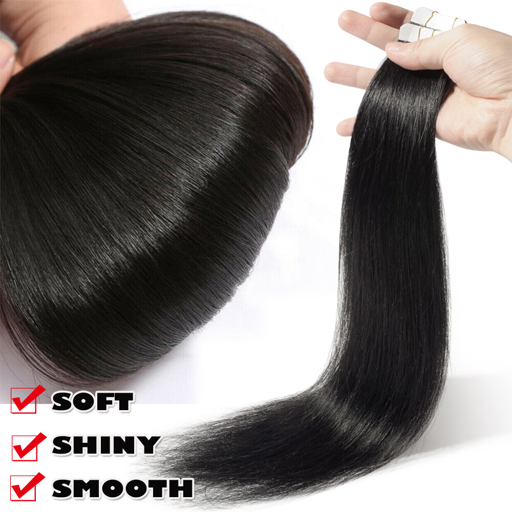 Invisible 100% Human Hair Extensions Tape in Skin Weft Real Russian Remy Blonde