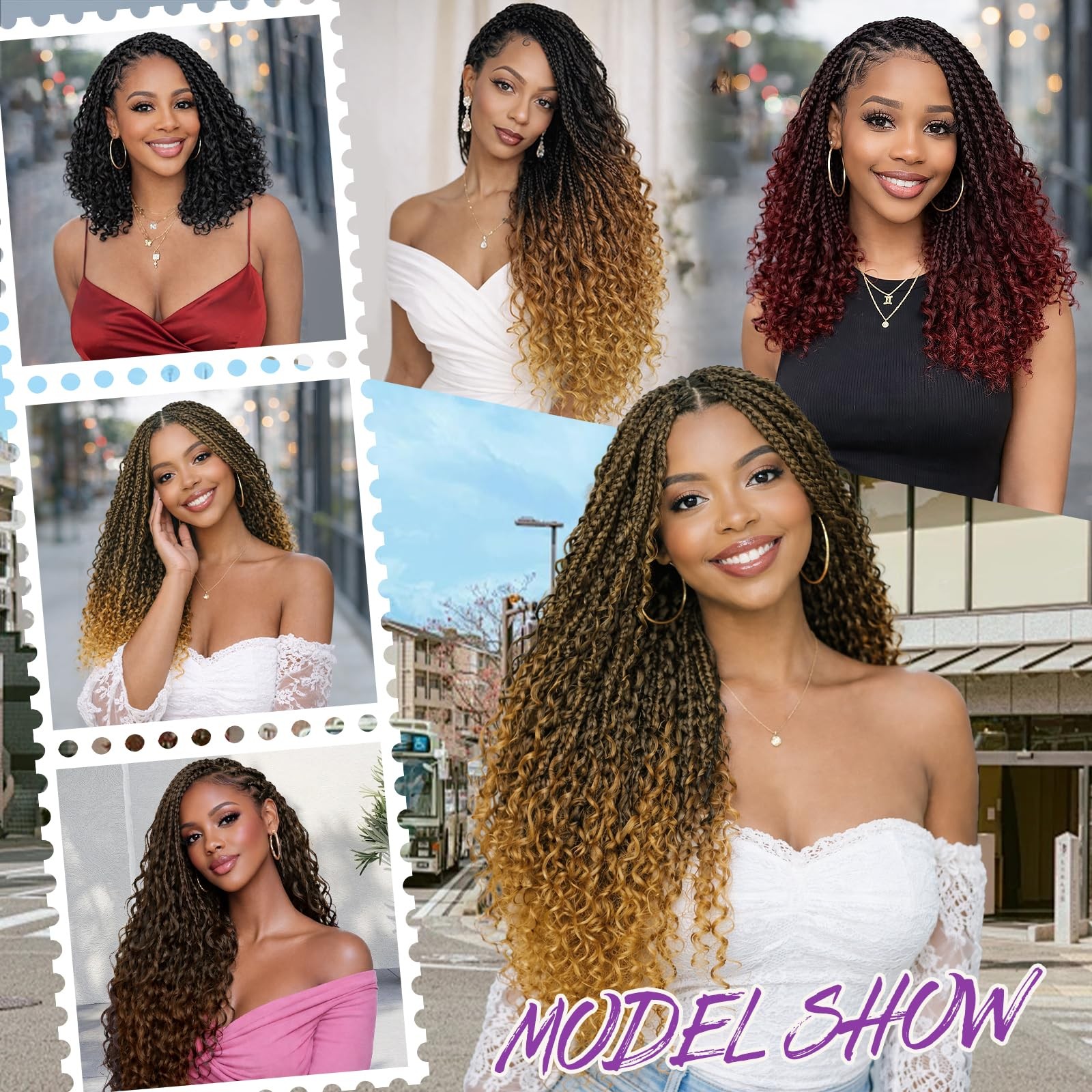 Nayoo Boho Braids Crochet Hair 18 Inch Goddess Crochet Braids Curly Ends Pre