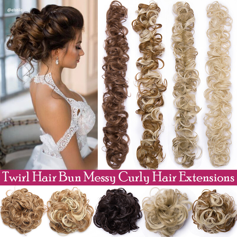 Wrap Around Bendable Hair Piece Updo Twirl Messy Bun Hair Extension New As Human