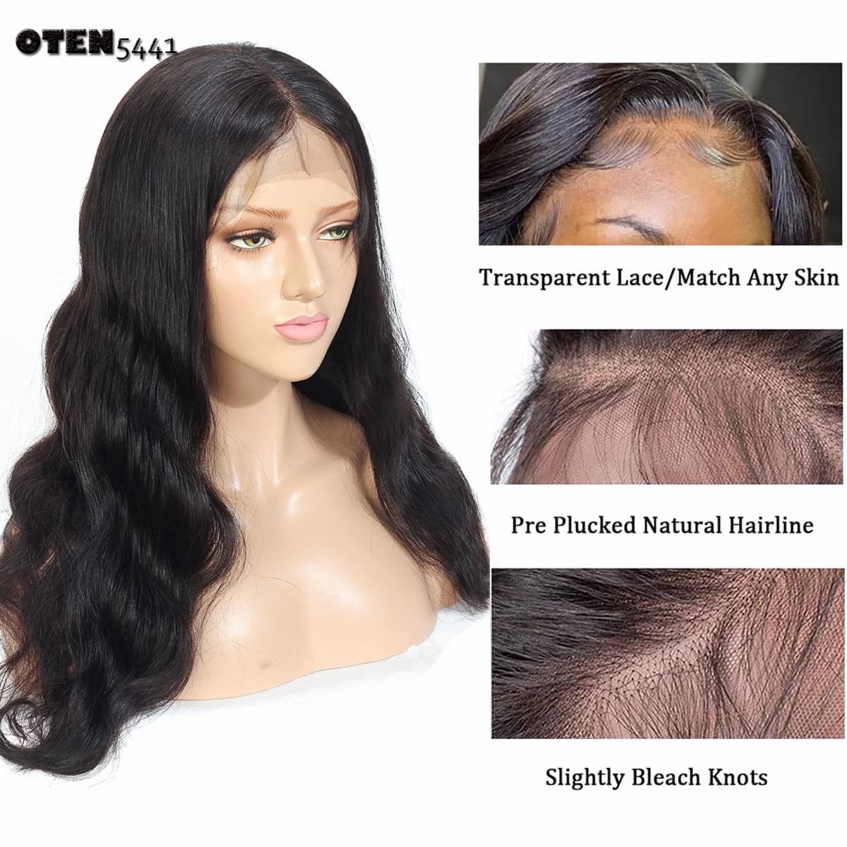 Long Body Wave Lace Front Wigs Heat Resistant Natural Black Wigs With Baby Hair