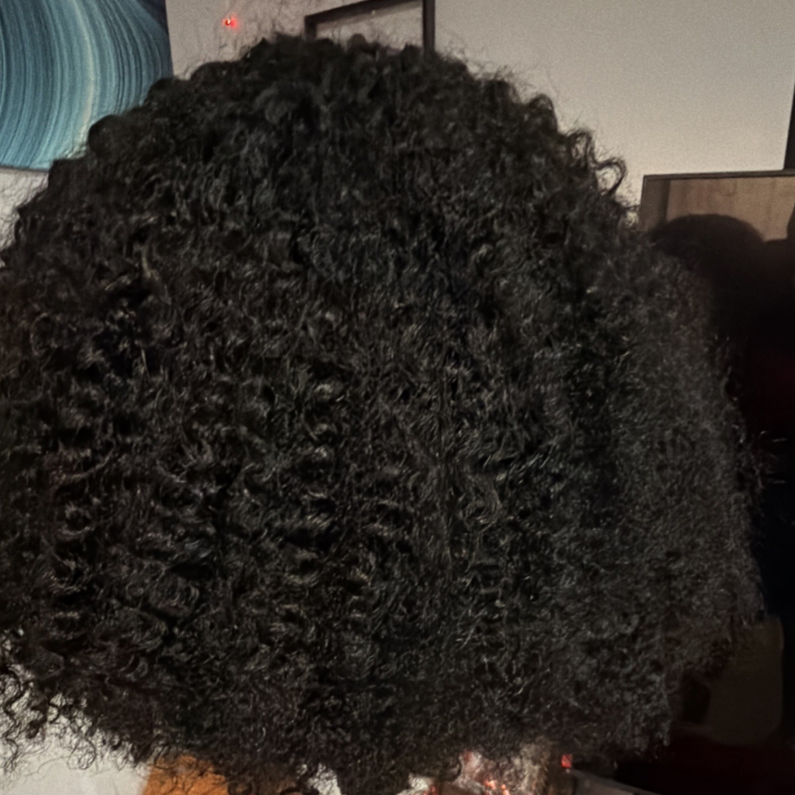 Curly Afro Wig Black 100%human Hair ,Elastic Band Classic Cap 1 Women Set