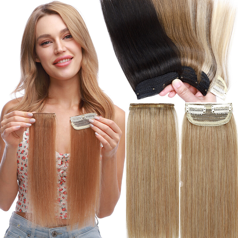 Mini Hair Pad Short Hairpiece Clip In Topper Remy Human Hair Extensions Seamless
