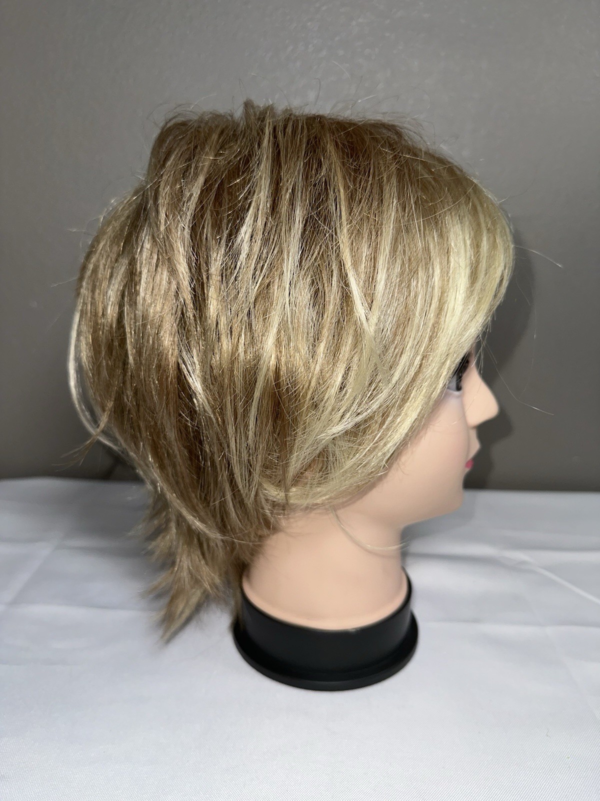 Aspen #2 Short Highlights Blonde Brown Mixed Layered Wig