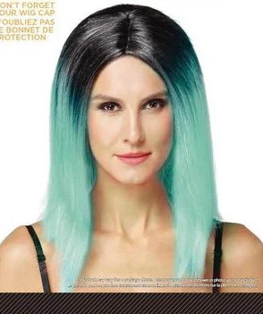 Halloween Ombre Green Turquoise Wig Adult Ages + 14 One Size Way To Celebrate