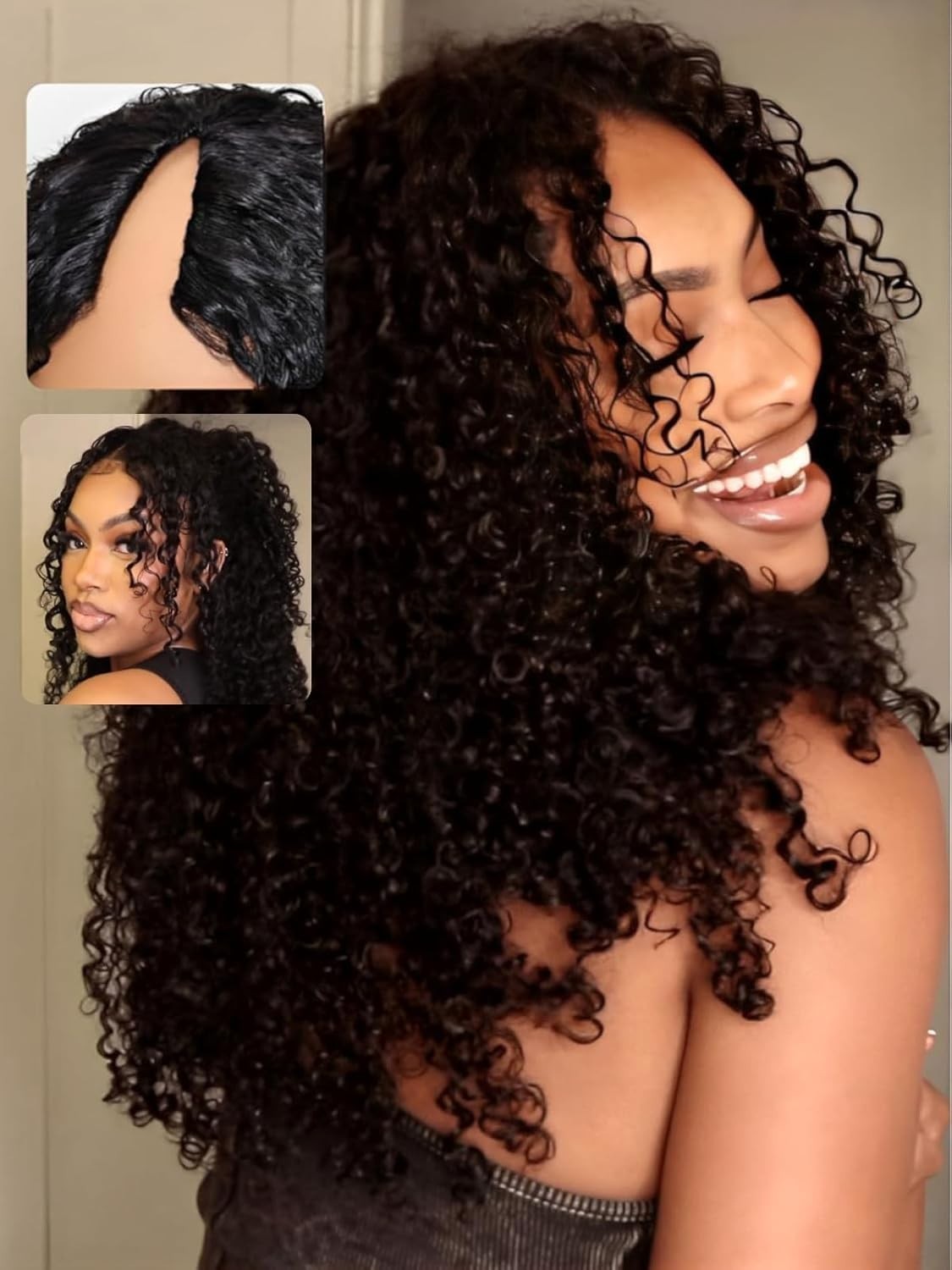 Curly V Part Wig Human Hair No Leave Out U Part Wigs Human Hair Wig Curly
