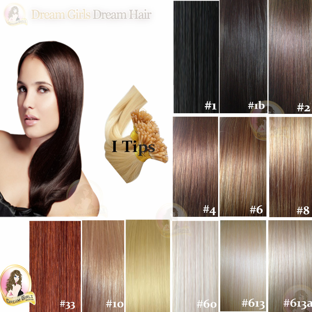 20″European Human Micro Beads I Tip Hair Extensions 25g Black/Brown/Blonde 25pcs