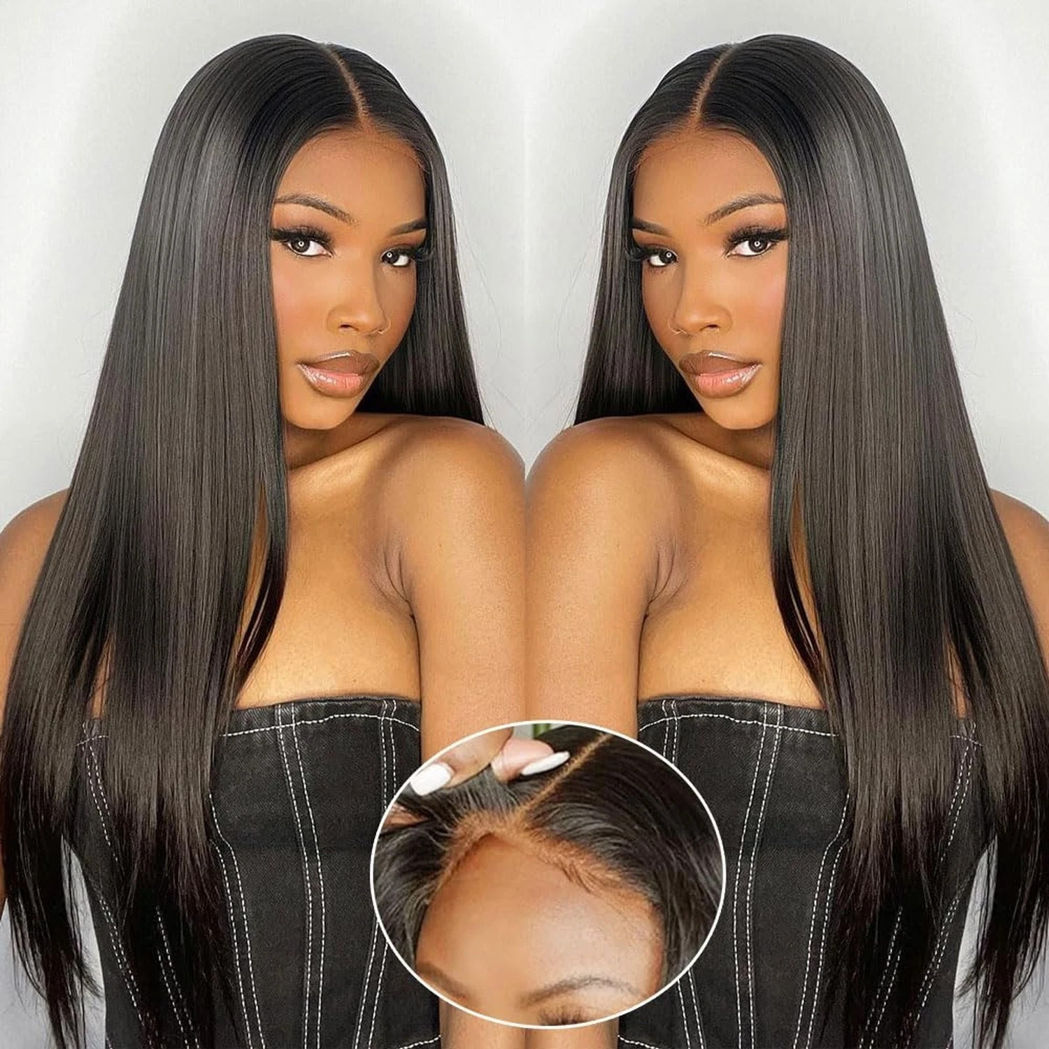 Wear and Go Glueless Wigs Human Hair Pre Plucked Pre Cut 6×4 Straight Lace Fr…
