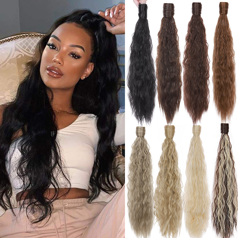 Thick Wrap Around Ponytail Clip in As Human Pony Tail Hairpieces Hair Extension