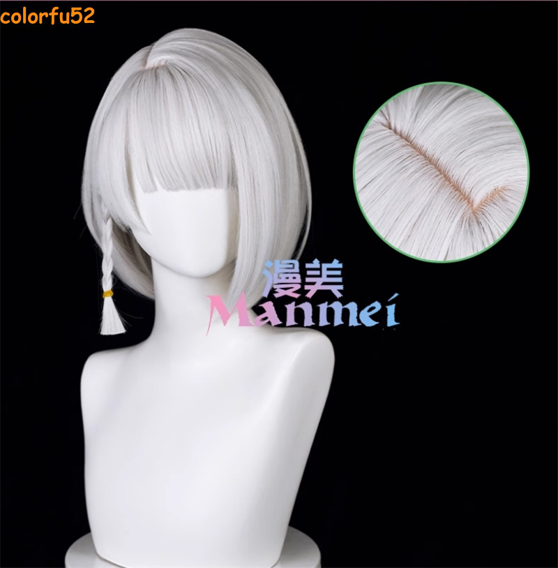 Game Zenless Zone Zero Anby Demara Cosplay Silvery White Wig Women Short Hair