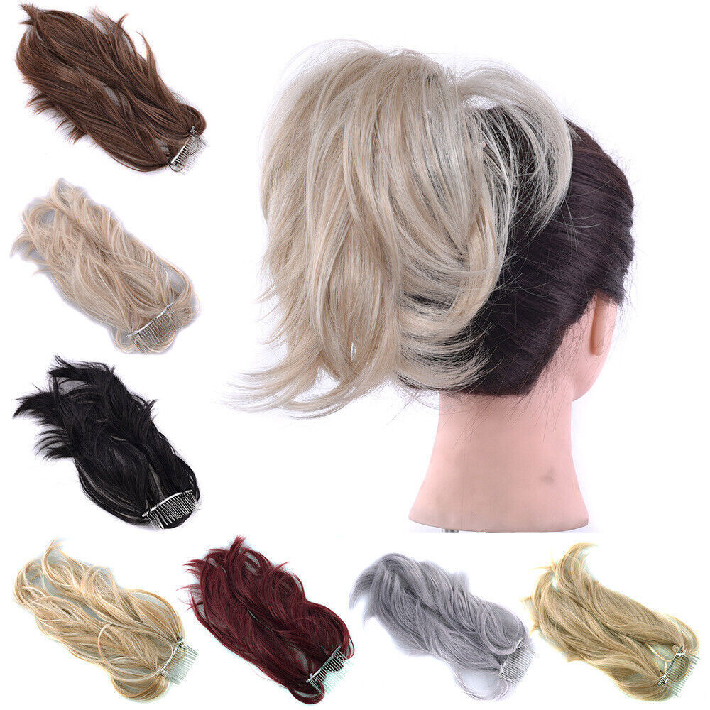 Messy Bun Hairpiece Comb Clip in Ponytails Pony Tail Hair Chignon Updo for Women
