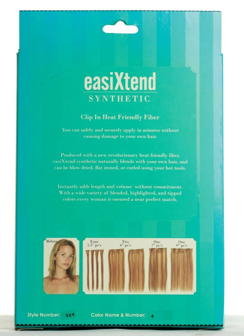 EasiXTend 16″ by Easihair Color #4 Heat Defiant Clip In Extensions LAST ONE